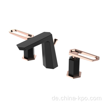 Mattblack und Rosegold Double Griff Basin Mixer